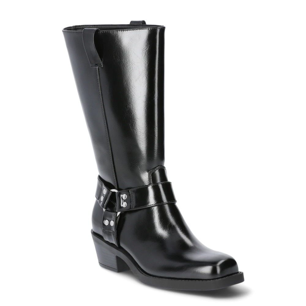 Time & Tru Women's Moto Hardware Boots Size 7.5 Biker Costume Heel Edgy Y2K